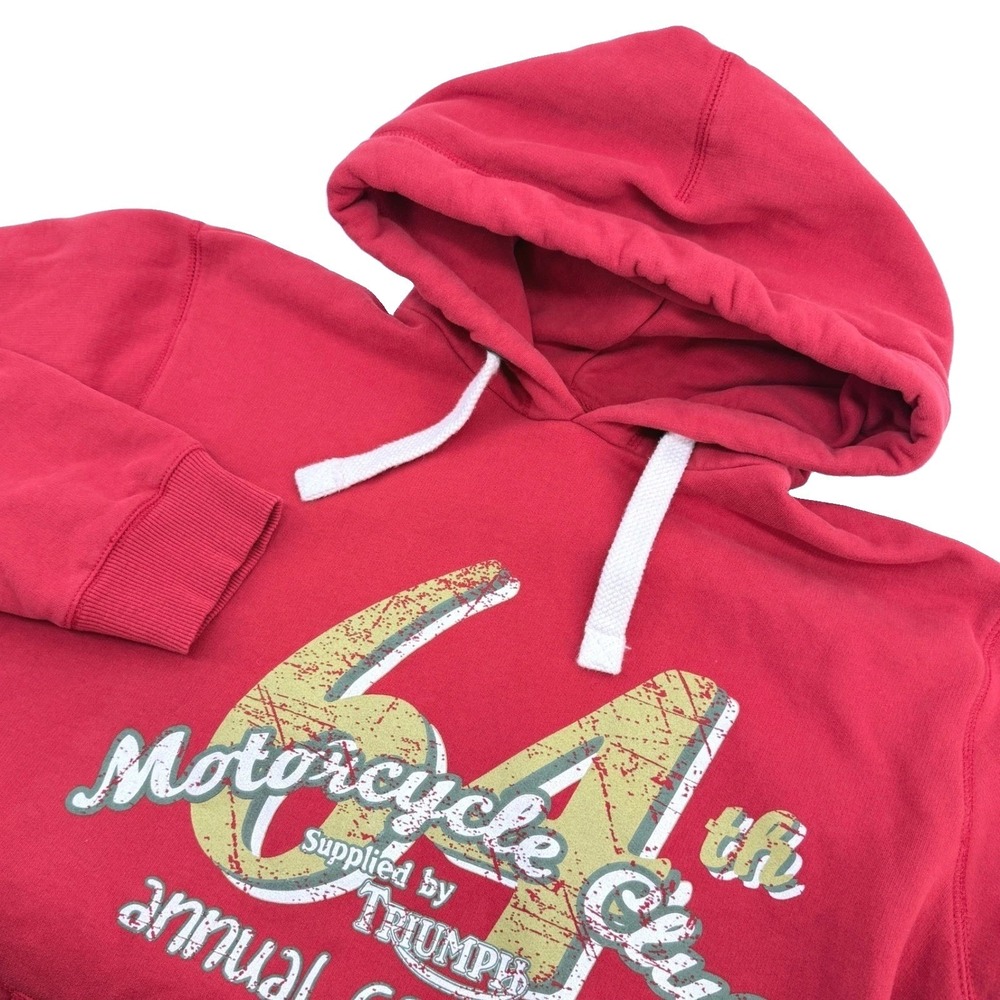Triumph Motorcycle Club Hoodie Mens XL Red Heavyweight 64th Annual Conference